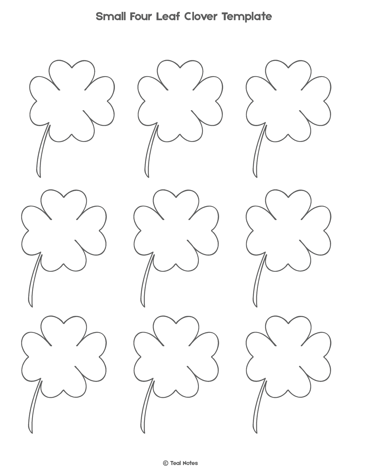 Four Leaf Clover Template Free Shamrock Template Printable