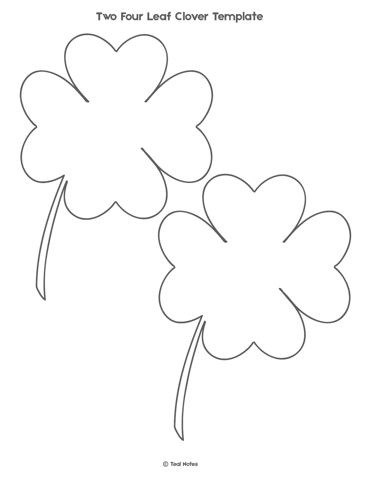 Four Leaf Clover Template Free Shamrock Template Printable