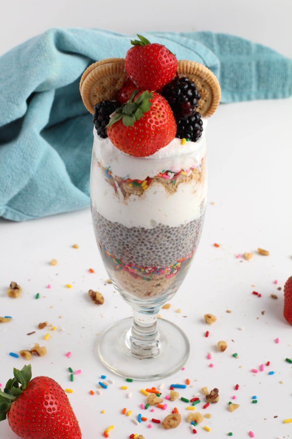 Chia Seed Pudding Birthday Cake Parfait!