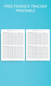 Free Finance Tracker Printable