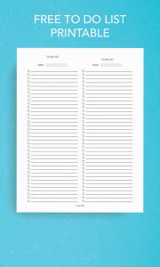 Free To Do List Printable