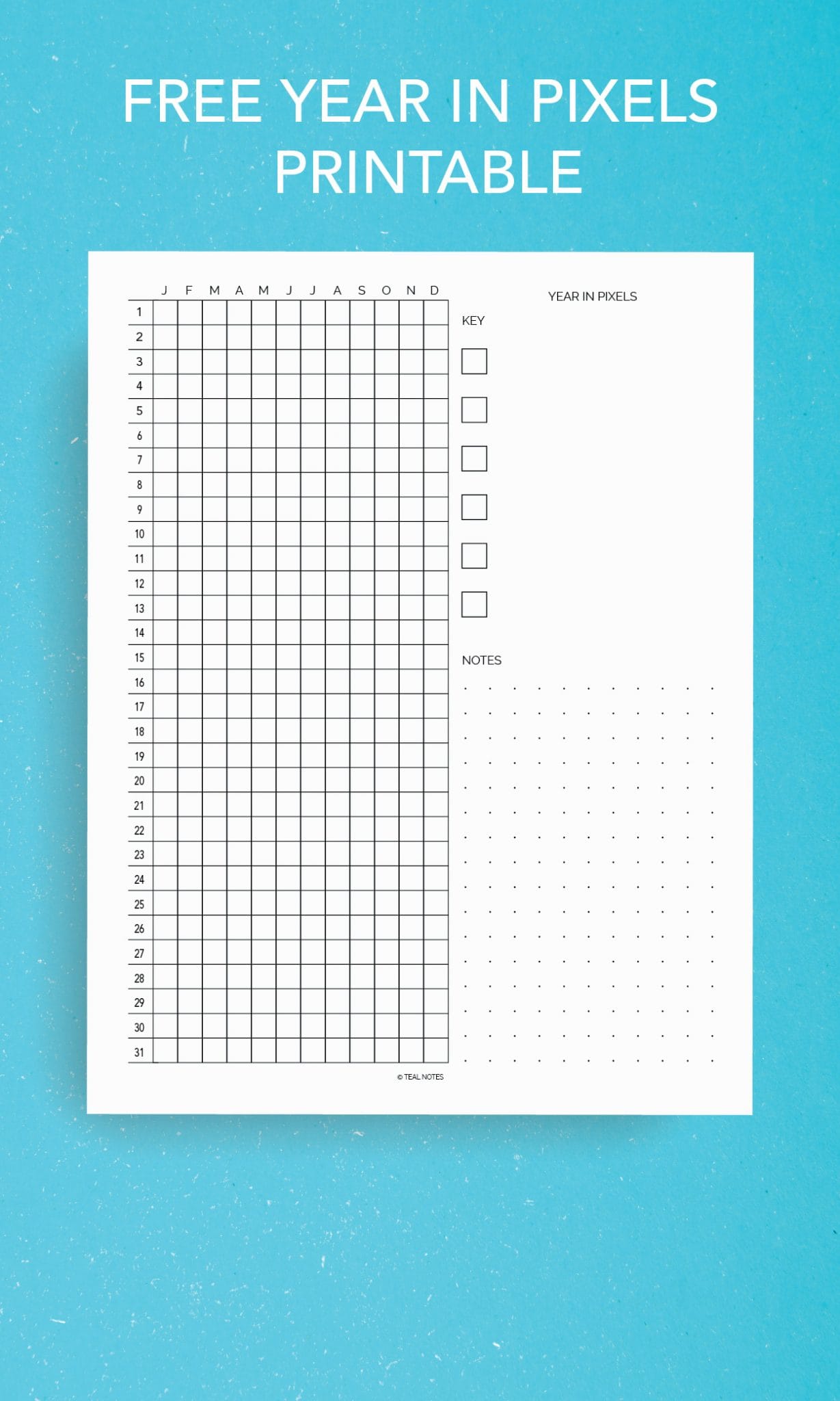 Free Year In Pixels Printable